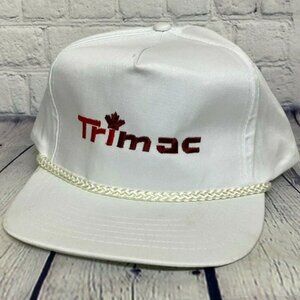 Vintage Hat Cap Snapback White Trucker Rope TRIMAC Transportation Embroidered